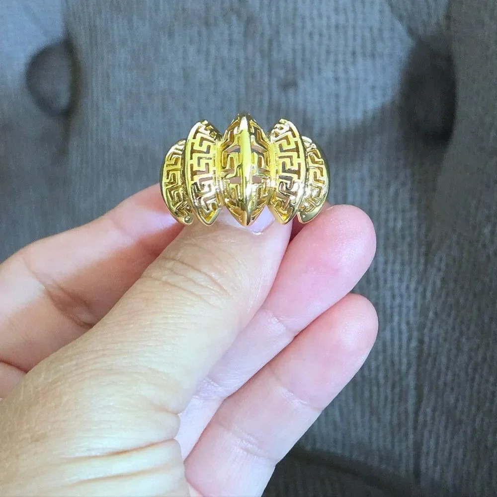 Eye👁 Candy🍭 Septet (7) Ridge Greek🇬🇷 Key🔑 Statement Ring💍 - NWT